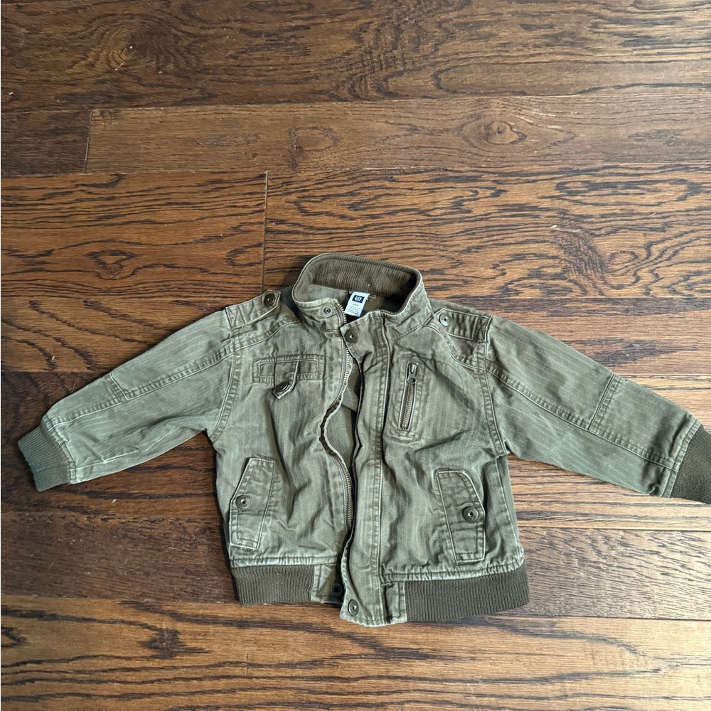Baby Gap size 3T Kids Olive Green Jacket great condition canvas material
